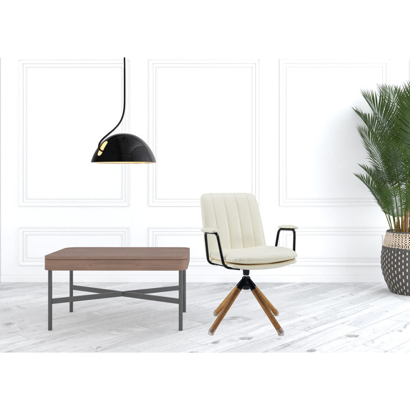 Faux Leather Armchair, Off White Faux Leather