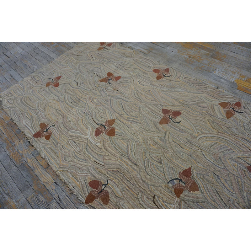 Tapis ivoire en laine Antique