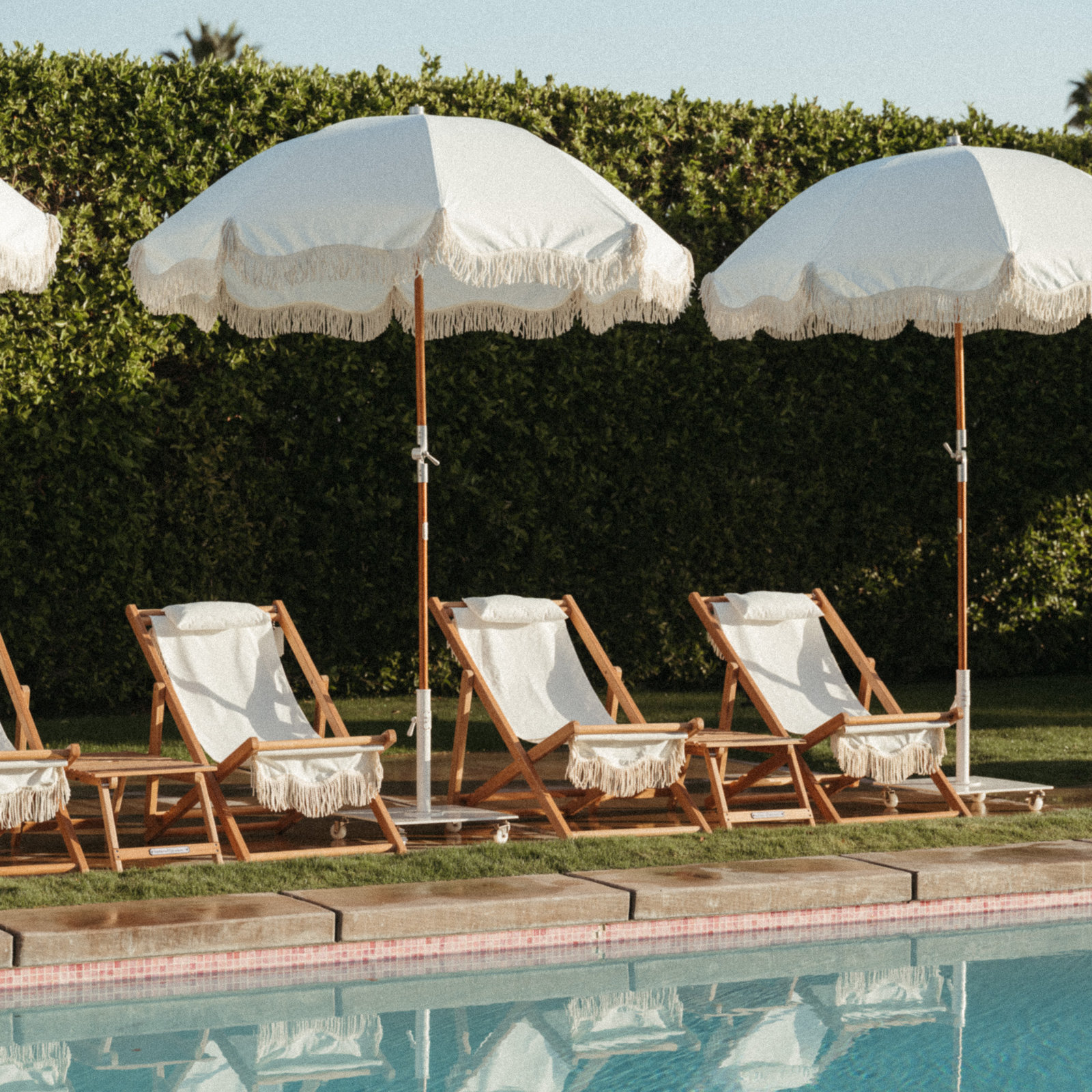 Folding Deck Chair, White