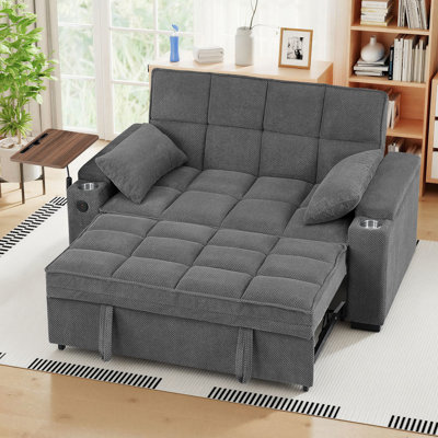 Canapé-lit convertible de 63 po avec port USB