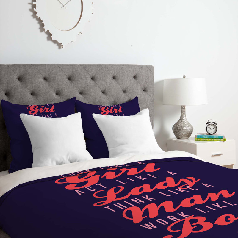 Ensemble de housse de couette new patron, Housse de couette pour grand lit et 2 taies décor