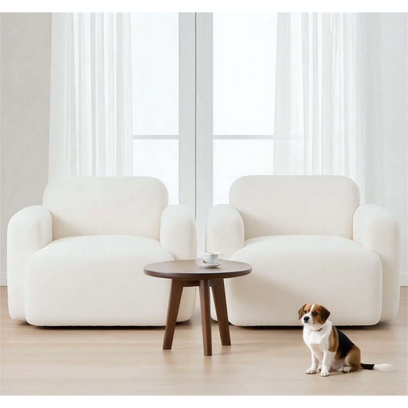 Ensemble de 2 fauteuils pivotants Modern, Blanc