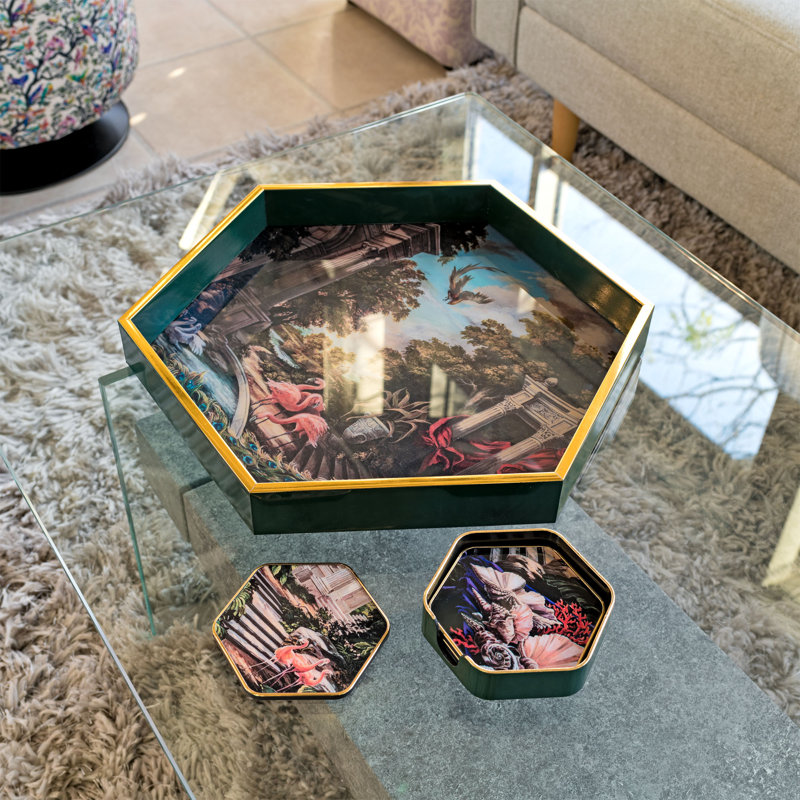 LLB- Hexagon tray - Baroque Gardens