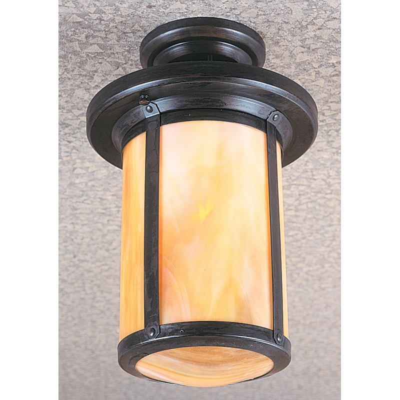 Berkeley 1 - Light Semi Flush Mount, Gold White Iridescent, Bronze