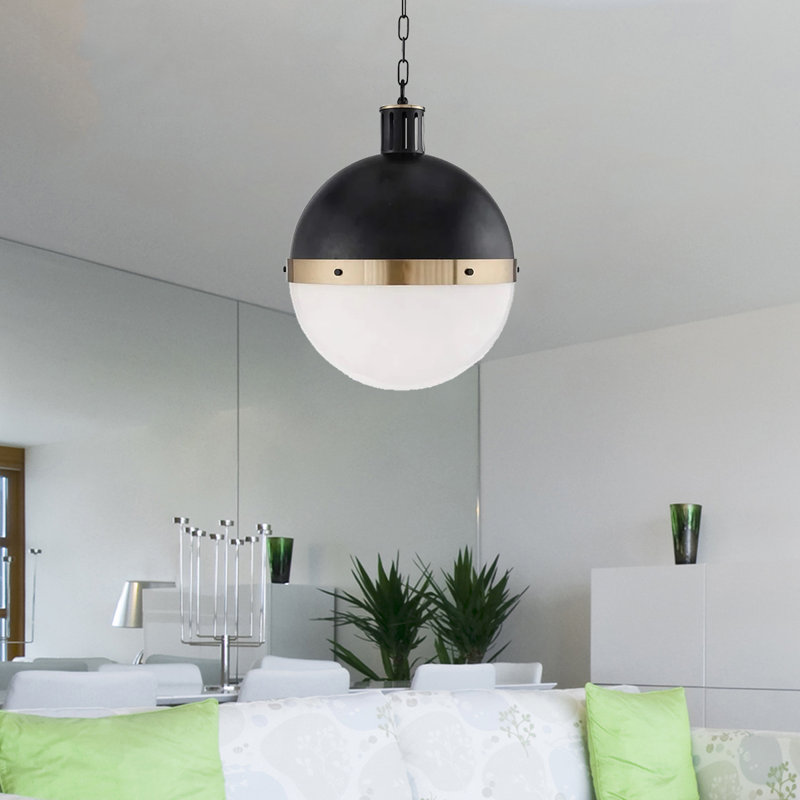 Luminaire suspendu sphère 1 lumière DEL Glaser