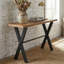Console Austin, bois massif récupéré avec pieds en bois noir, pin miel