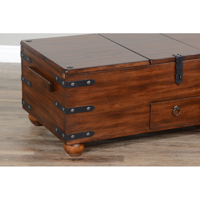 Table basse avec rangement en bois massif Joslin