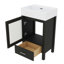 Meuble-lavabo de 20 po avec lavabo en céramique, meuble-lavabo autoportant de 20 po avec 1 grand tiroir et 1 porte à fermeture douce, armoire pour petit espace-1068689669
