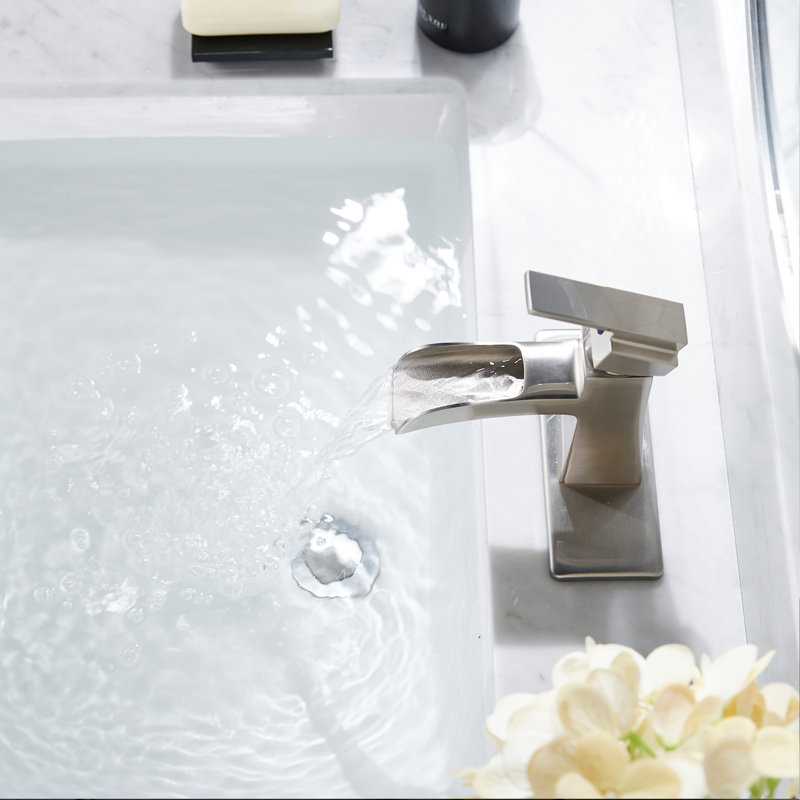 Single-hole Single-handle Bathroom Faucet With Drain Assembly, Brushed Nickel
