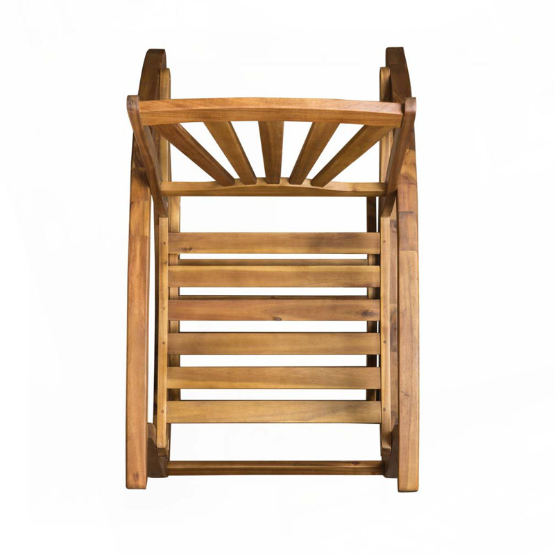 Chaise berçante d'extérieur en bois d'acacia, Teck
