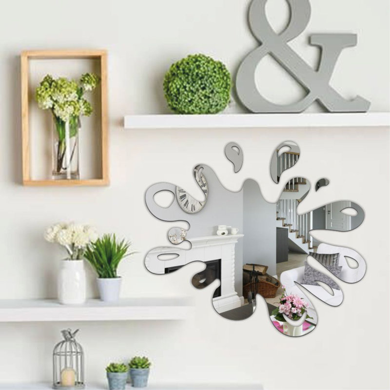 Senita Flat Wall Mirror, Silver