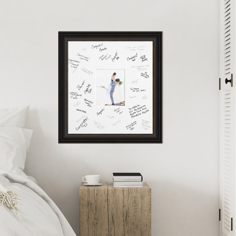 Trio Signature Mat Picture Frame, Photo Frame Wedding Guest Book Alternative, Autograph Picture Mat for Signature Board, Wedding Celebrations Graduations Support Encouragement or Retirement