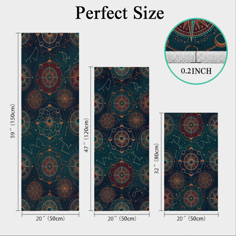Celestial Mandala Non-Slip Washable Kitchen Mats