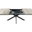 Table de salle à manger rectangulaire grise extensible, plaque noire, base en métal, + métal, sièges 6, capacité de charge de 165 lb, table d'ambiance chaleureuse avec capacité, couleur, pied en fer, rangement, 165 lb-514836201-514836202