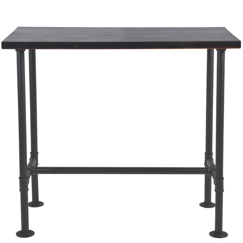 Winnipeg Pine Solid Wood Top Dining Table, Dark Brown, 41.3"H x 47.2"L x 23.6"W