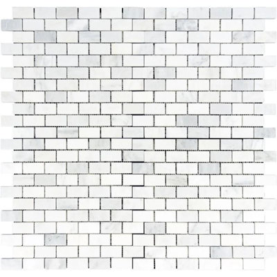 Carreau de mosaïque à joint brique en marbre 1 po x 2 po