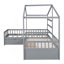 Lit plateforme simple avec trois tiroirs de rangement, gris
