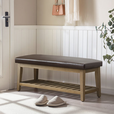 Faux Leather Upholstered Storage Bench
