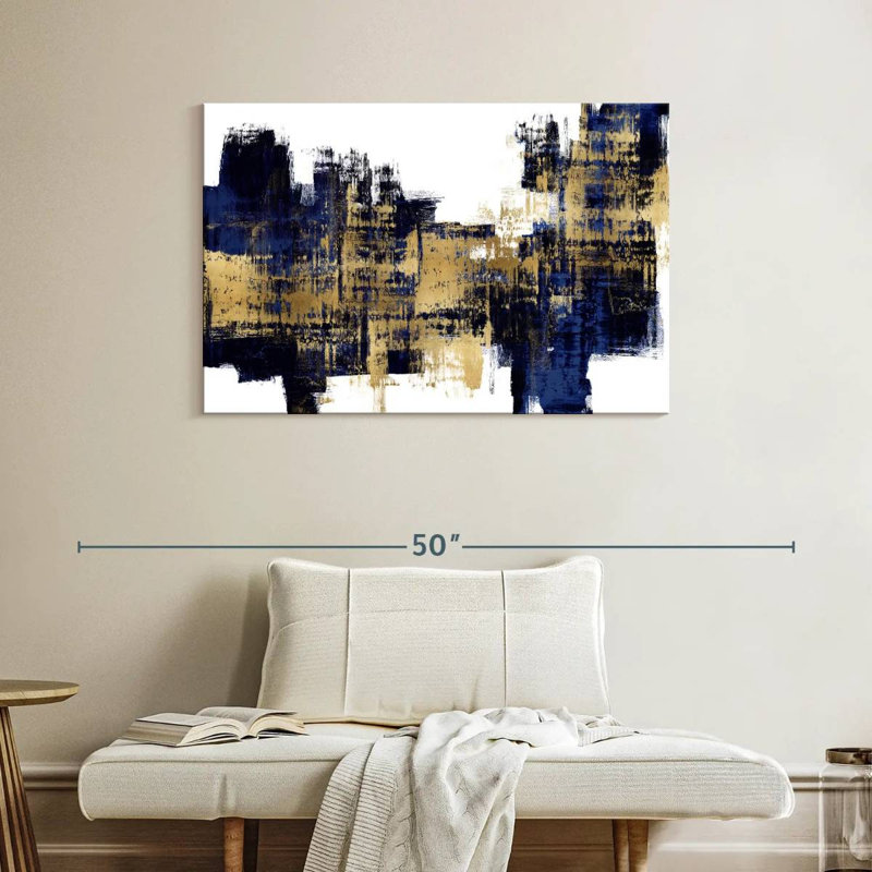 Avery or vibrant sur bleu, H 26 po x l 39 po