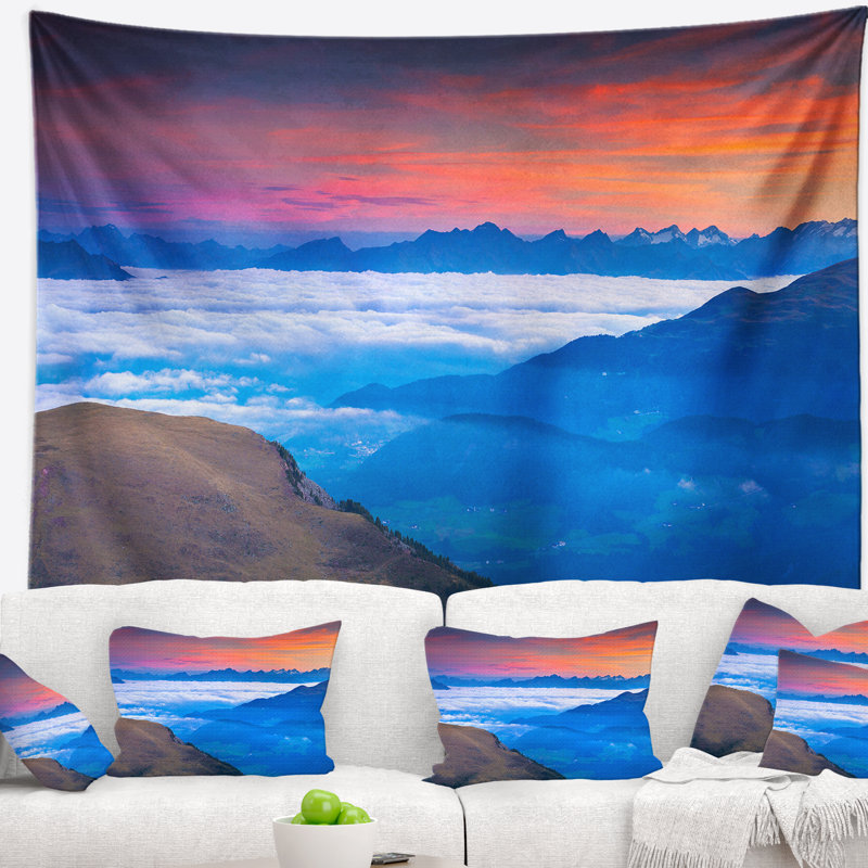 Paysage, été, lever du soleil dans les Alpes italiennes, H 50 po x l 60 po
