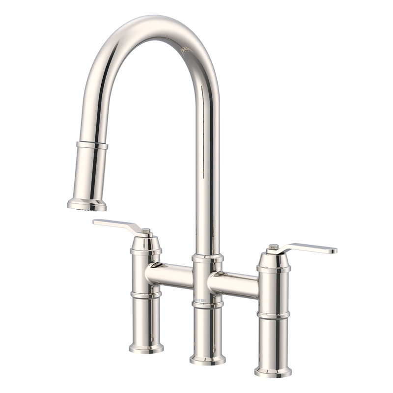 Robinet de cuisine à 2 poignées Kinzie, Polished Nickel