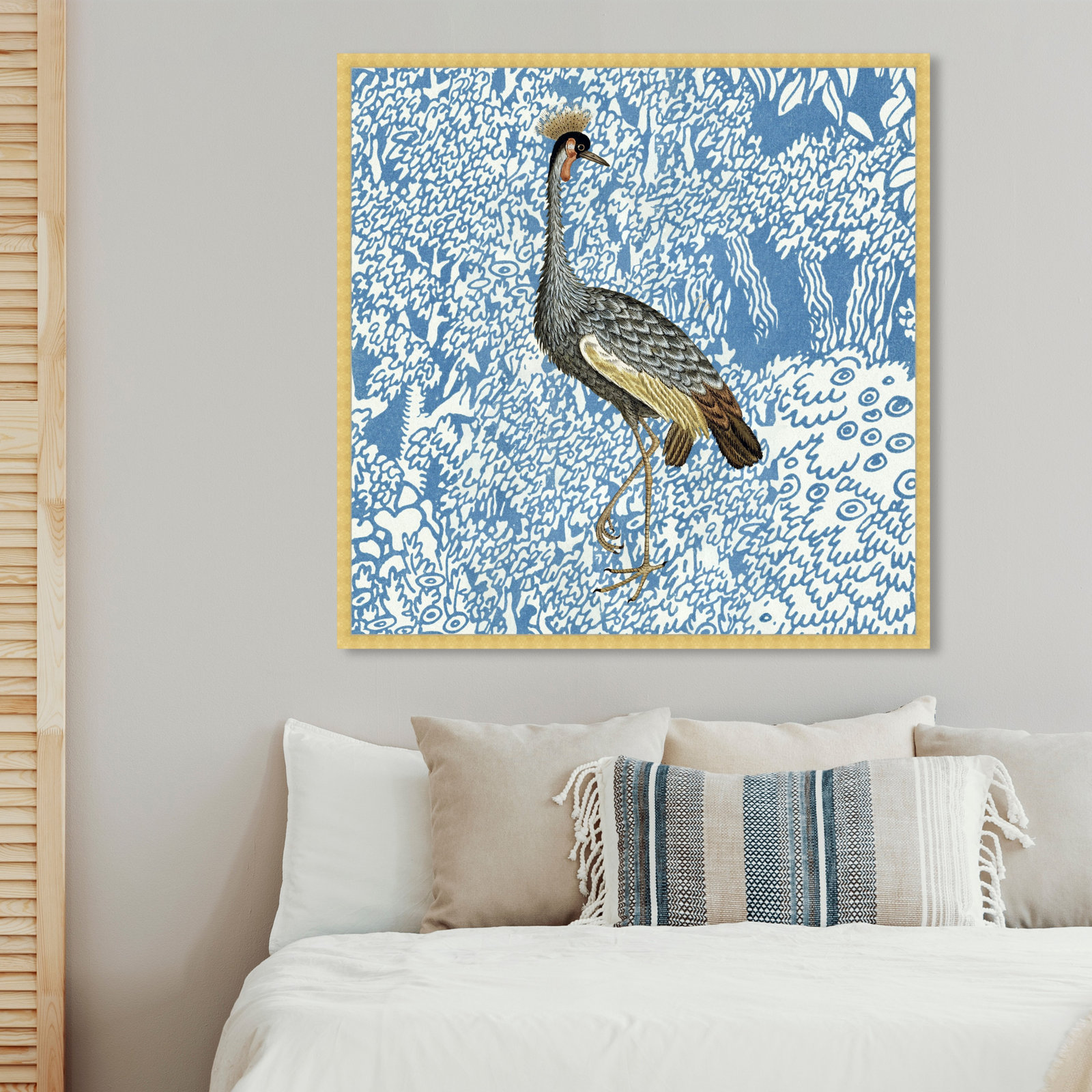 Bird Pose 2 by Oliver Gal, 42" H x 42" W x 0.5" D, Gold