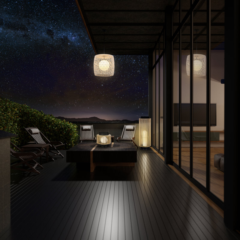 Lara 1 Light Outdoor Pendant in Light Gray