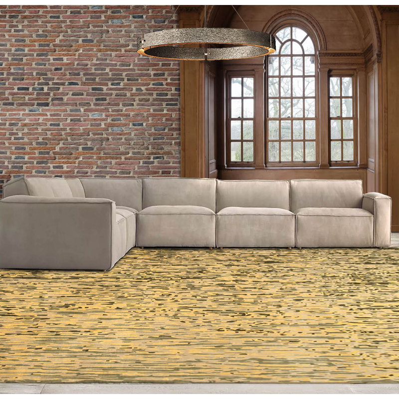 Tapis tibétain 8 pi x 10 pi en laine noué à la main 8 pi x 10 pi Modern