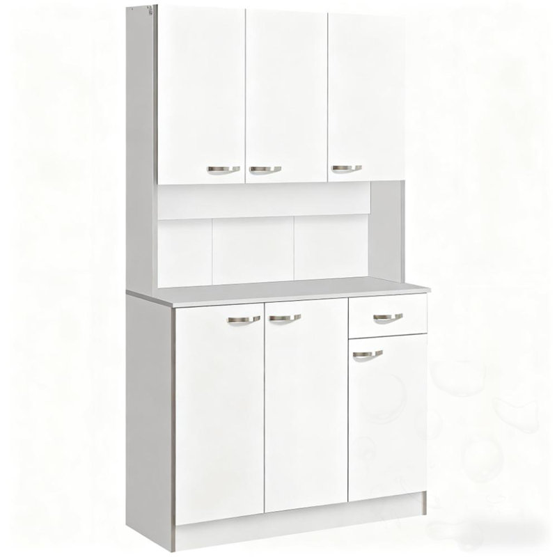 Armoire de rangement avec 6 portes, tiroir de rangement, 3 tablettes réglables