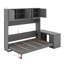 Grand lit escamotable avec bureau, tablettes et armoires-971406239