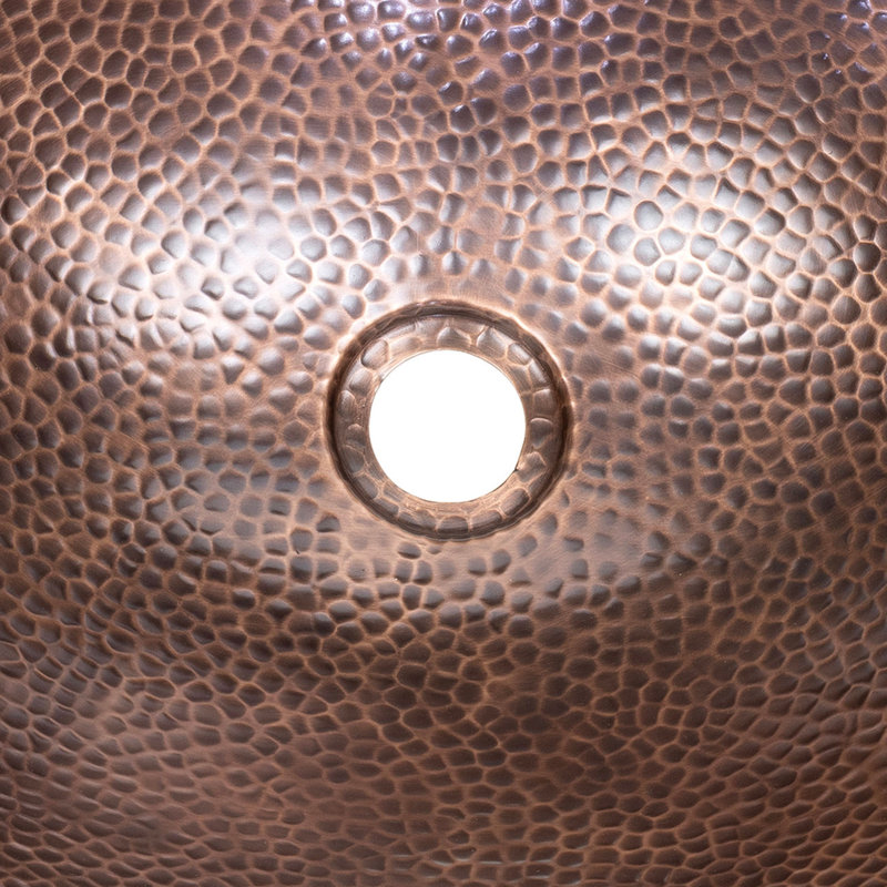 Vasque de salle de bain rustique en cuivre pur martelé à la main, en forme de bateau, de 48 cm (19 po)., Cuivre foncé vieilli