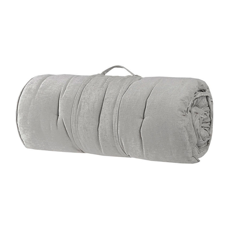 Coussin de sol en poly chenille gris 27 po x 74 po, Gris, Très grand lit