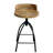 Pia 25-31 Inch Set Of 2 Industrial Style Counter Height Stools With Adjustable Swivel Seat, Brown, Black