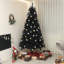 Arbre de Noël artificiel de 7,5 pi de hauteur, arbre de Noël non éclairé avec 1346 pointes de branches, ouverture automatique, base en acier, décoration des Fêtes pour bureau à domicile-1861622211-1861622210