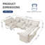 Canapé modulaire rembourré en L avec rangement en L, canapé à 7 places en velours côtelé avec dossier à accoudoirs réglables, coussins de soutien moelleux, beige-292658688