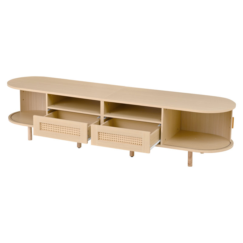Unfinished TV Stand for TVs up to 70", Natural Wood