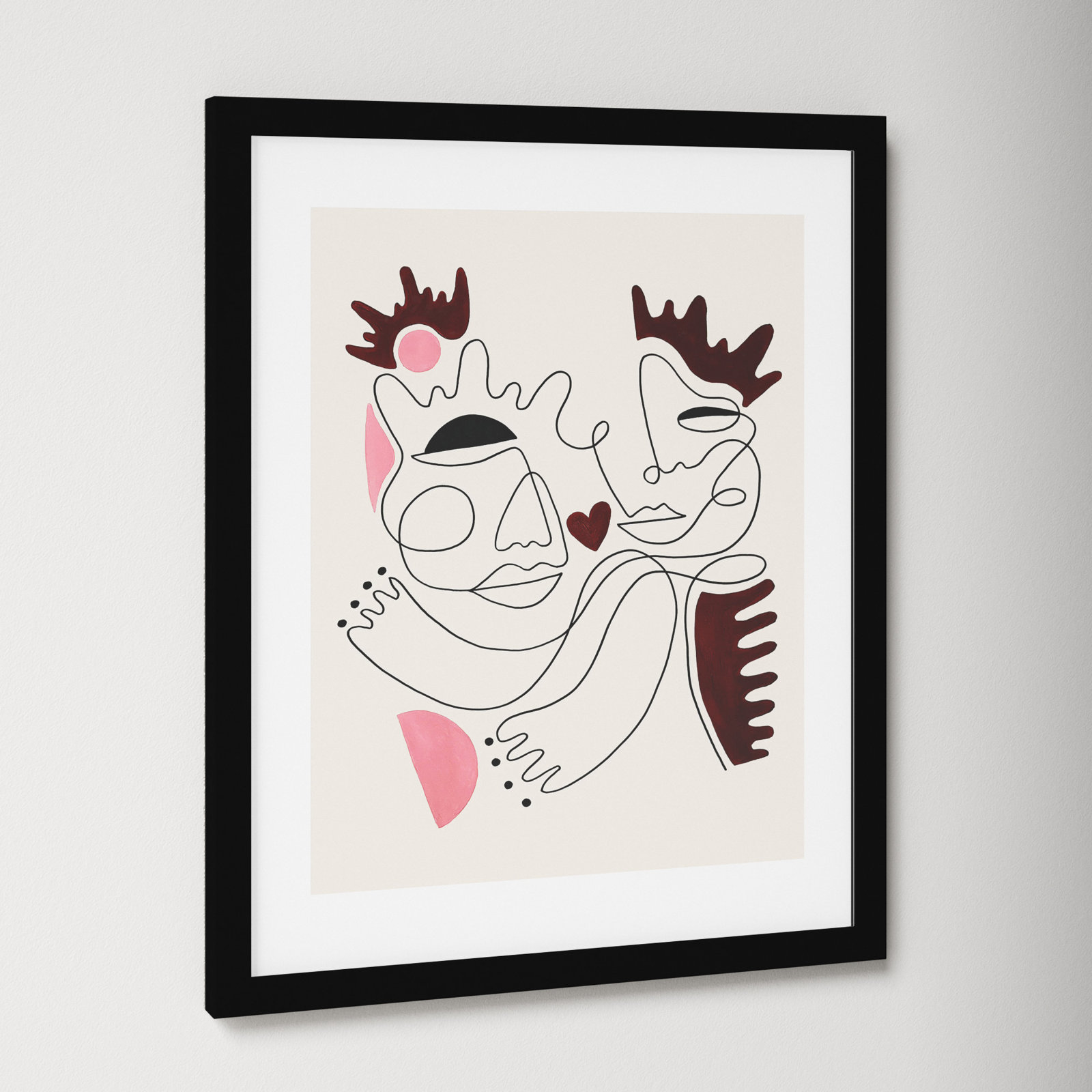 Love Yours Print by Shatha Al Dafai, 21.38" H x 17.38" W x 0.875" D, Noir Black Framed