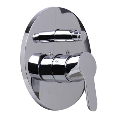 Shower Valve Mixer with Rounded Lever Handle and Diverter