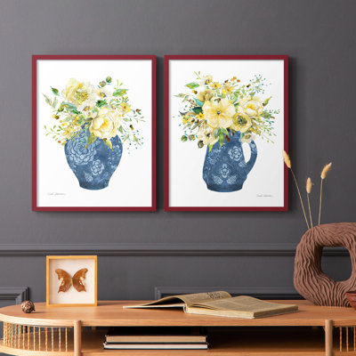 «Sunny Chinoiserie I», reproduction encadrée de qualité supérieure - prête à être accrochée - aucun clou requis - aucun clou requis