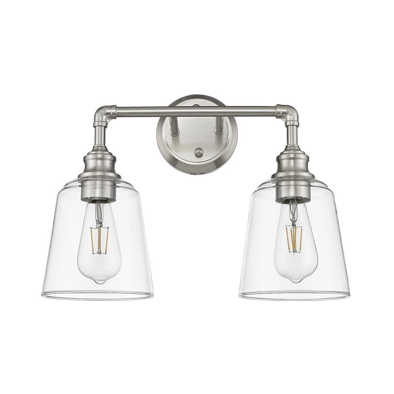 Éclairage pour meuble-lavabo à 2 lumières Kedzie, Nickel brossé