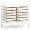  Chariot de rangement roulant 12 tiroirs, structure en acier avec tiroirs en plastique pour la maison, le bureau et le garage, beige-1238611704