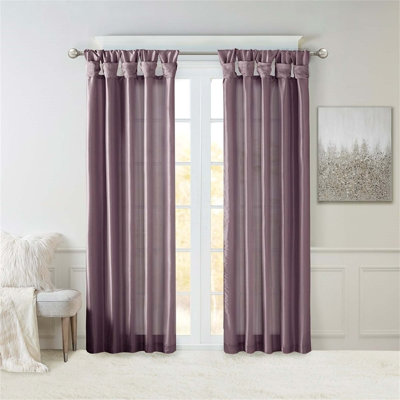 Twist Tab Lined Window Curtain Panel