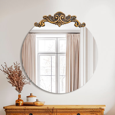Miroir mural rond baroque rétro