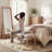 53" Beige Upholstered Bedroom Bench, Wooden Frame Foot of the Bed Bench with Fabric Seat for Bedroom, End of Bed Seat Stool-340589676