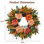 Couronnes d'automne de 24 pouces pour décor de porte d'entrée avec citrouilles pour l'Action de grâce