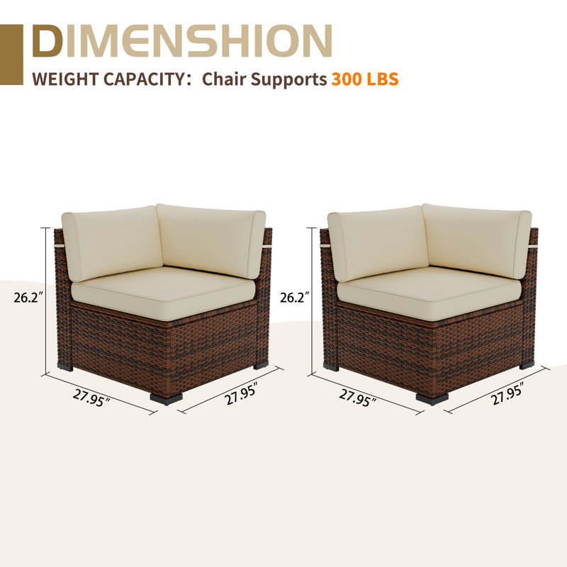 Chaise d'extérieur en osier avec coussins, Blanc / Blanc