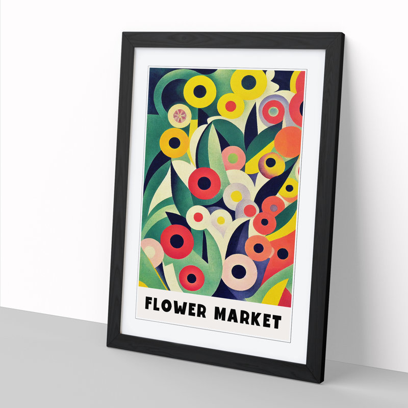 Retro Flower Market Exhibition No.7 1 Piece Single Picture Frame Wall Art, 34cm H x 25cm W x 2cm D