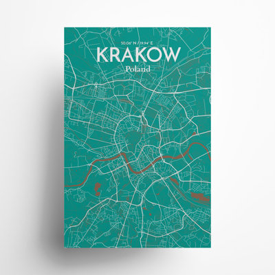 «Krakow City Map», impression de luxe