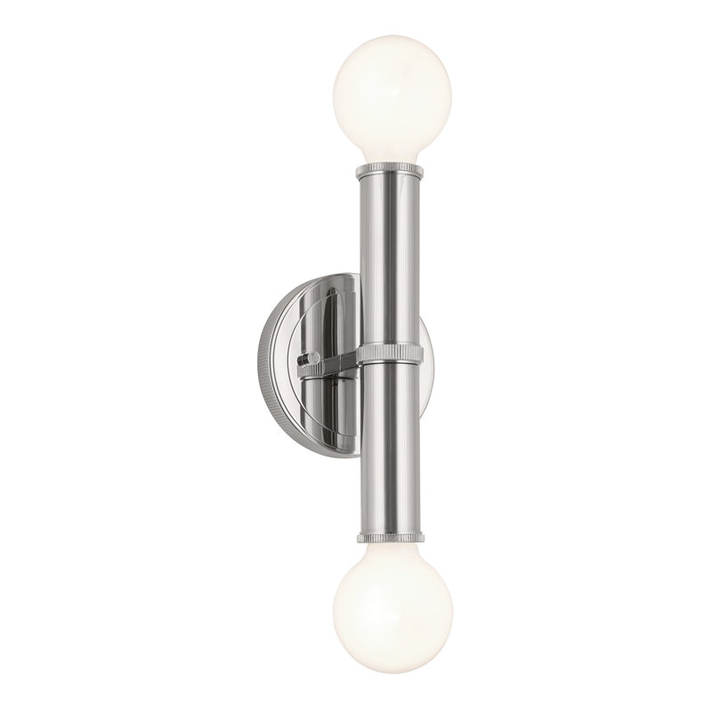 Lequon Steel Armed Sconce, Polished Nickel