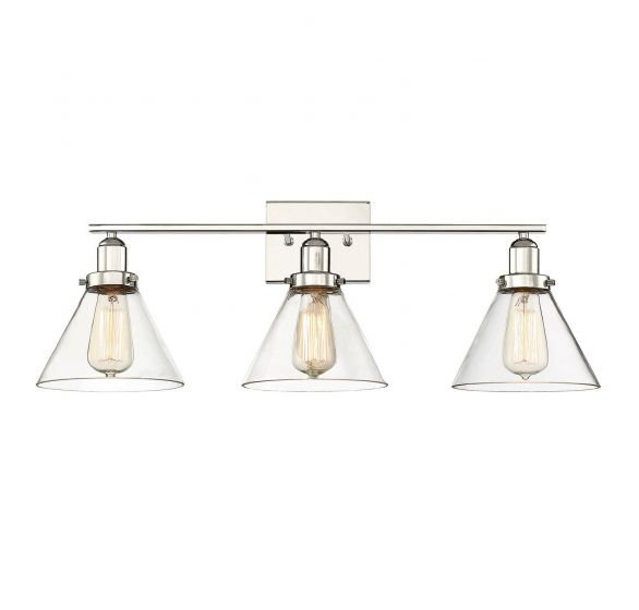 Catalina 3-Light Dimmable Bath Sconce, Polished Nickel